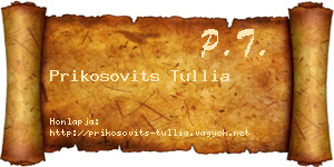 Prikosovits Tullia névjegykártya